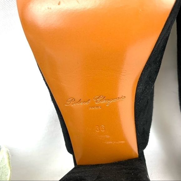 Robert Clergerie Abrice suede peep toe mules with chunky heel - Picture 15 of 15